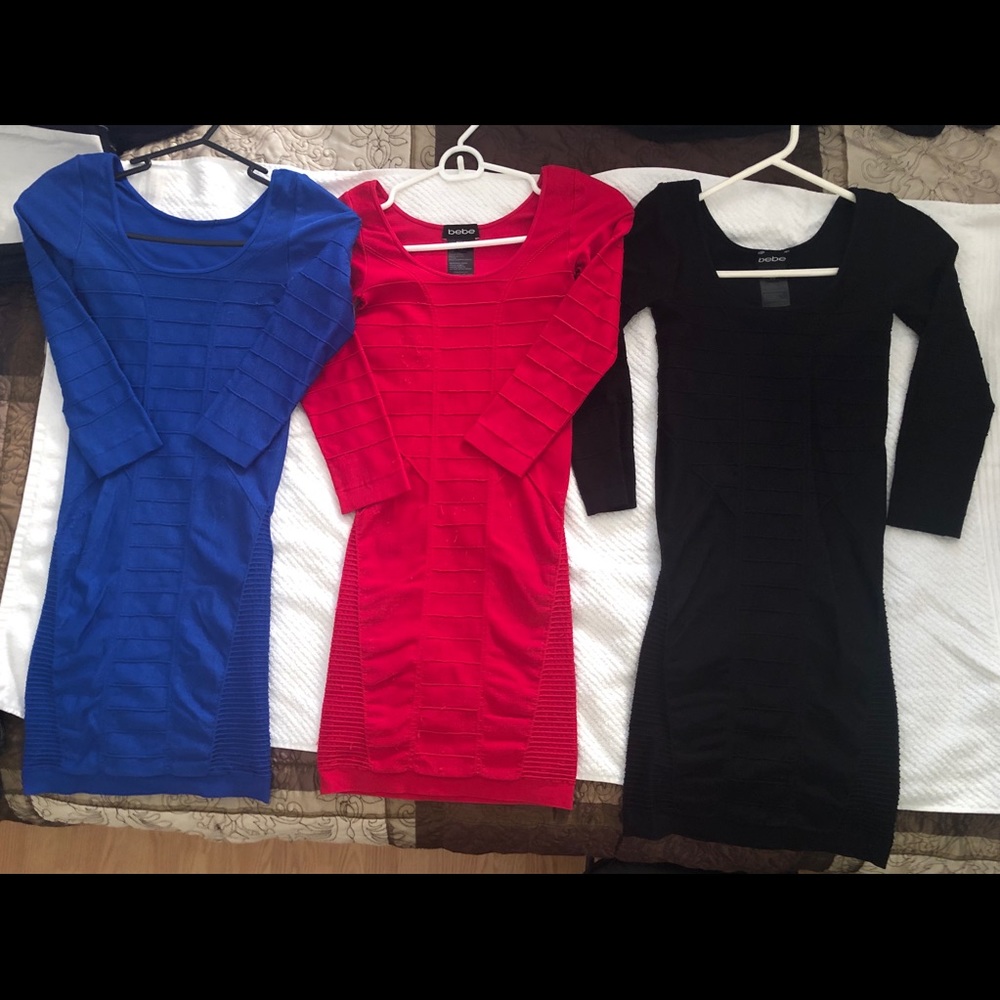 3 Bebe Bodycon Dresses in a Bundle!